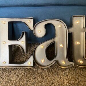Metal Marquee "EAT" lighted sign